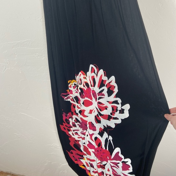 Rue21 Black Maxi Dress with Pink Floral Design - Picture 2 of 4
